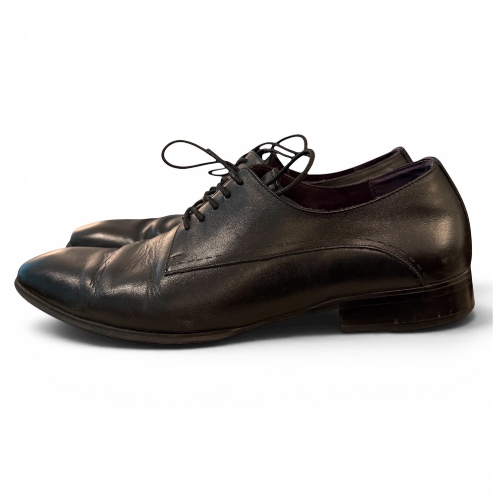 Bar III Mens Cap-Toe Derby Dress Shoes Black Leather Lace Up Oxfords